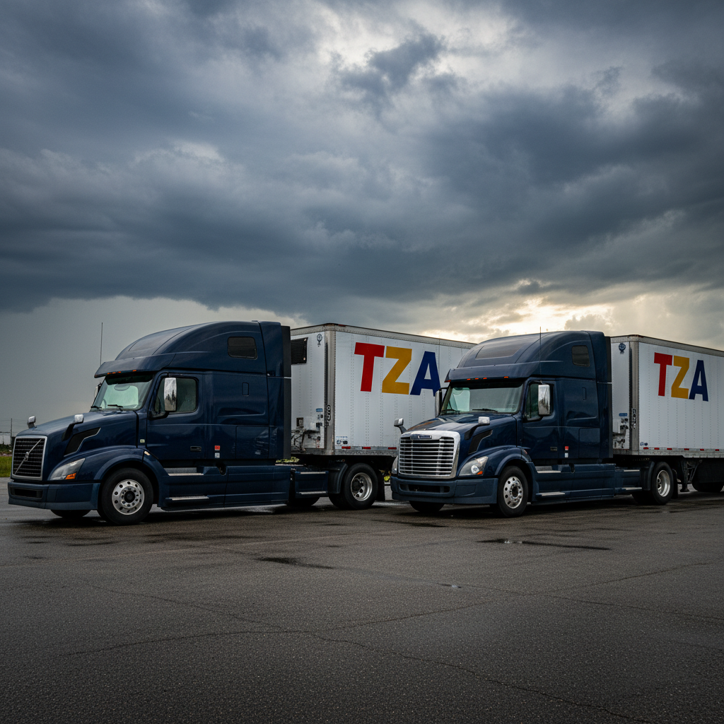Modern sleeper truck tractor trailer