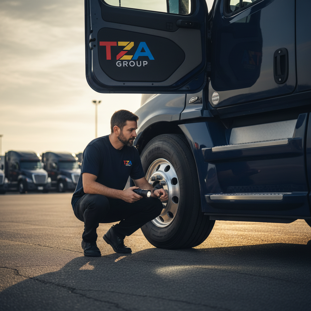TZA Group driver performing pre-trip inspection