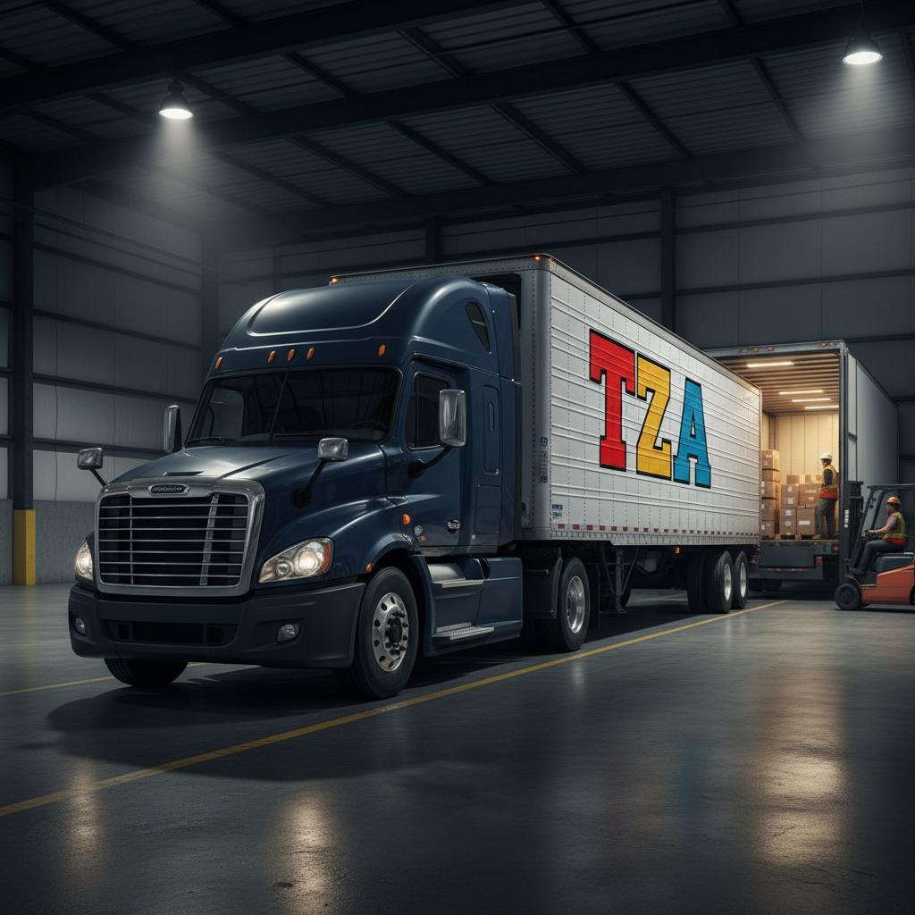 Semi truck at warehouse loading dock